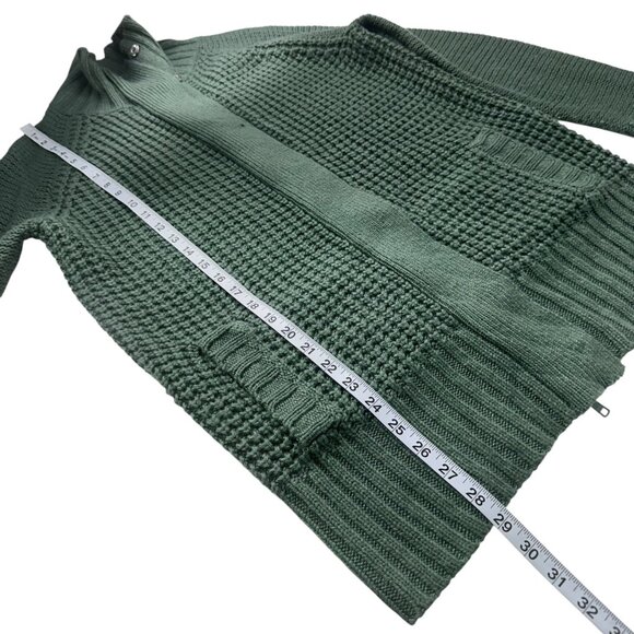 Moda International Green Cable Knit Cardigan Sweater Women’s XL Acrylic Wool - Picture 5 of 14